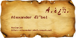 Alexander Ábel névjegykártya