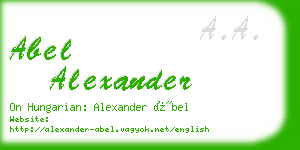 abel alexander business card
